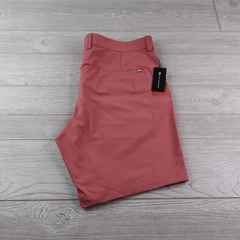 NEW Travis Mathew Wanderlust Shorts Mens 35 Golf Performance Roan Rouge 9" NWT